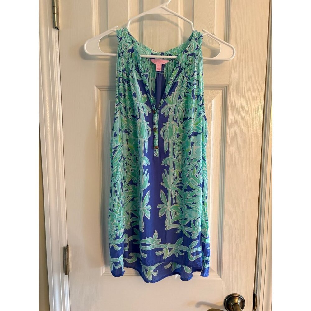 Lilly Pulitzer Bailey Silk Halter Tank Top Koala of the Wild